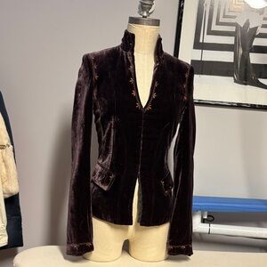 le chateau Plum Velvet Fitted Blazer